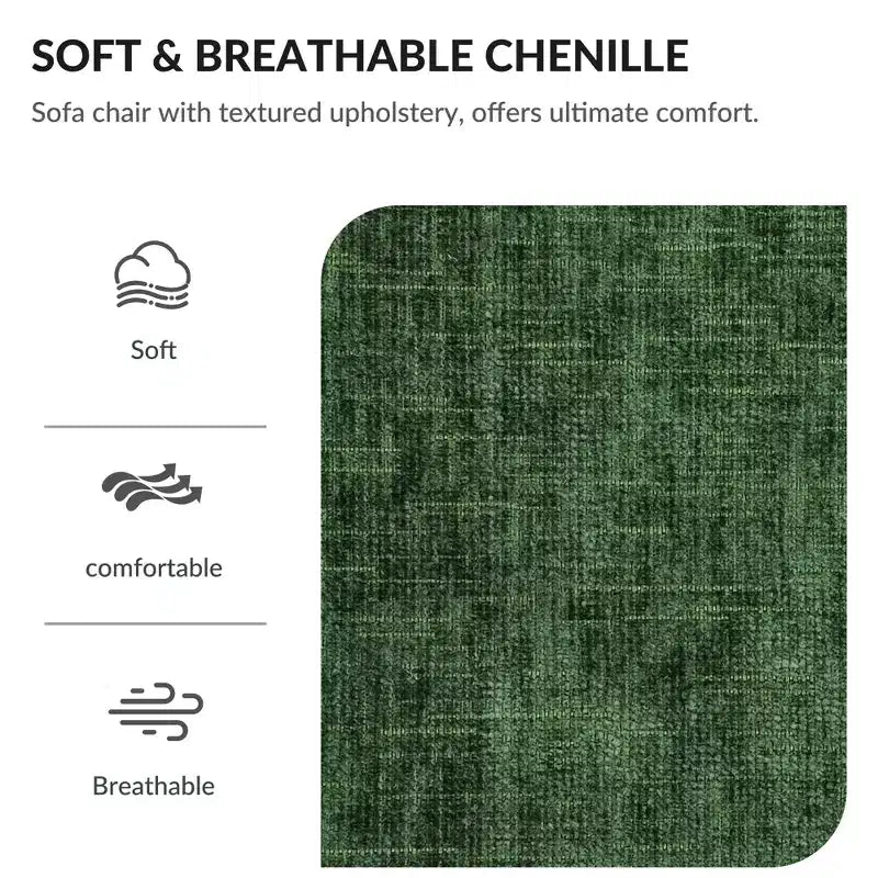 Fauteuil surdimensionné moderne avec pouf, fauteuil d'appoint en tissu chenille, canapé-lit confortable avec porte-gobelets et ports USB