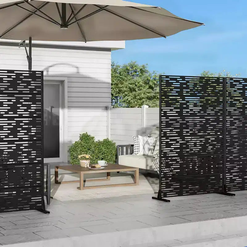 Jardinière en métal noir de 183 cm (H) x 119 cm (L) avec treillis pour patio, jardin et balcons