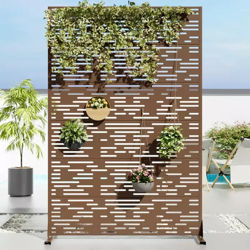 Jardinière en métal noir de 183 cm (H) x 119 cm (L) avec treillis pour patio, jardin et balcons