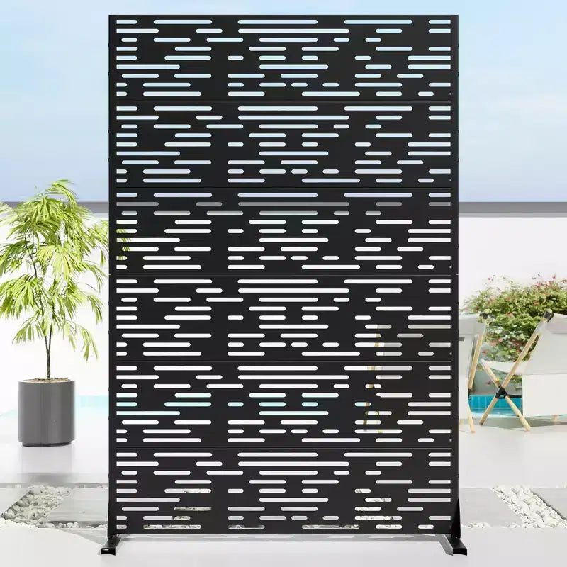 Jardinière en métal noir de 183 cm (H) x 119 cm (L) avec treillis pour patio, jardin et balcons