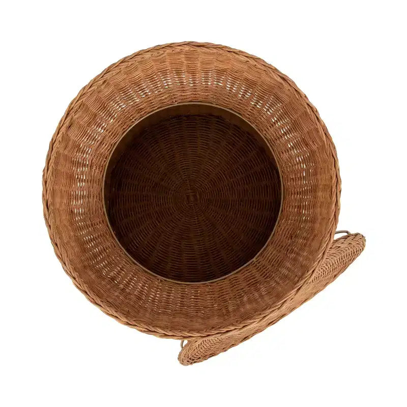 Table d'appoint de rangement ronde en rotin