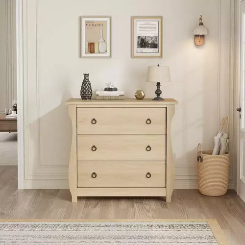 Commode à 3 tiroirs Garvee pour chambre à coucher, commode à tiroirs haute de 74,4 cm avec rangement autonome, commode de rangement en bois pour salon