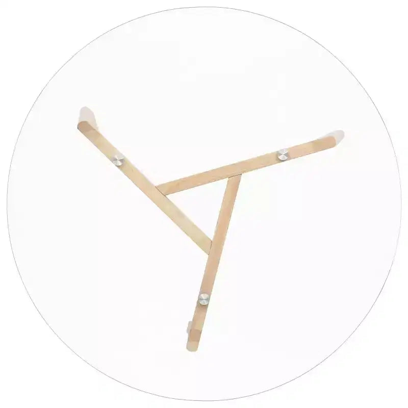 Table à manger ronde élégante avec plateau en verre trempé et pieds en bois de chêne massif, marron transparent, 80 cm de diamètre