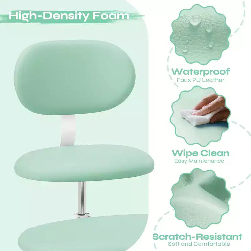 Chaise ergonomique à dossier croisé avec roulettes, chaise de bureau à domicile sans accoudoirs, soutien dorsal amélioré, hauteur réglable