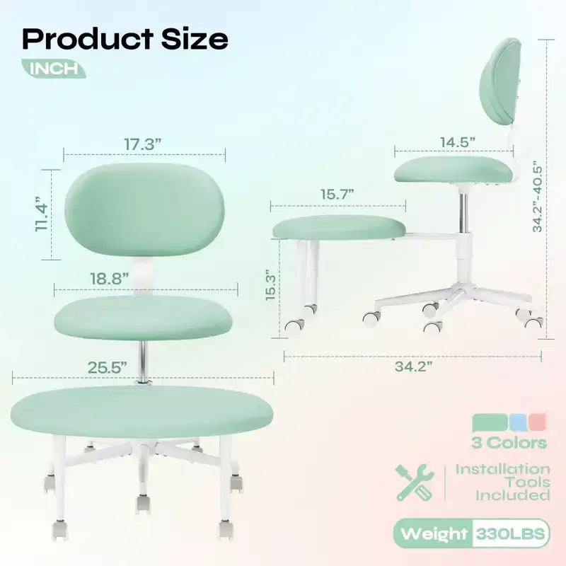 Chaise ergonomique à dossier croisé avec roulettes, chaise de bureau à domicile sans accoudoirs, soutien dorsal amélioré, hauteur réglable