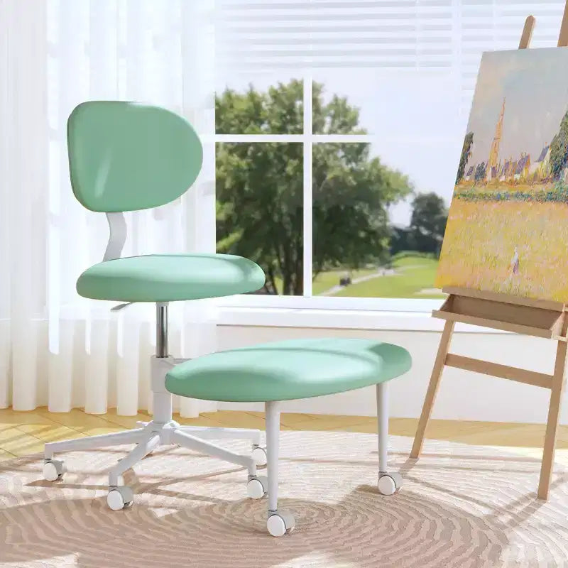 Chaise ergonomique à dossier croisé avec roulettes, chaise de bureau à domicile sans accoudoirs, soutien dorsal amélioré, hauteur réglable