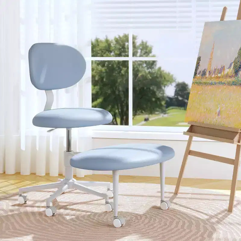 Chaise ergonomique à dossier croisé avec roulettes, chaise de bureau à domicile sans accoudoirs, soutien dorsal amélioré, hauteur réglable