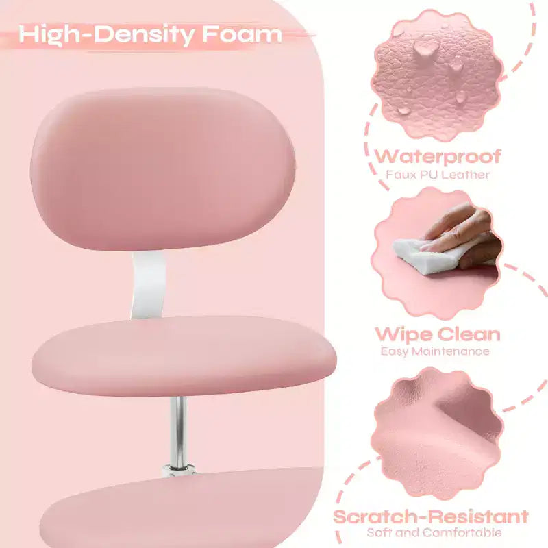 Chaise ergonomique à dossier croisé avec roulettes, chaise de bureau à domicile sans accoudoirs, soutien dorsal amélioré, hauteur réglable