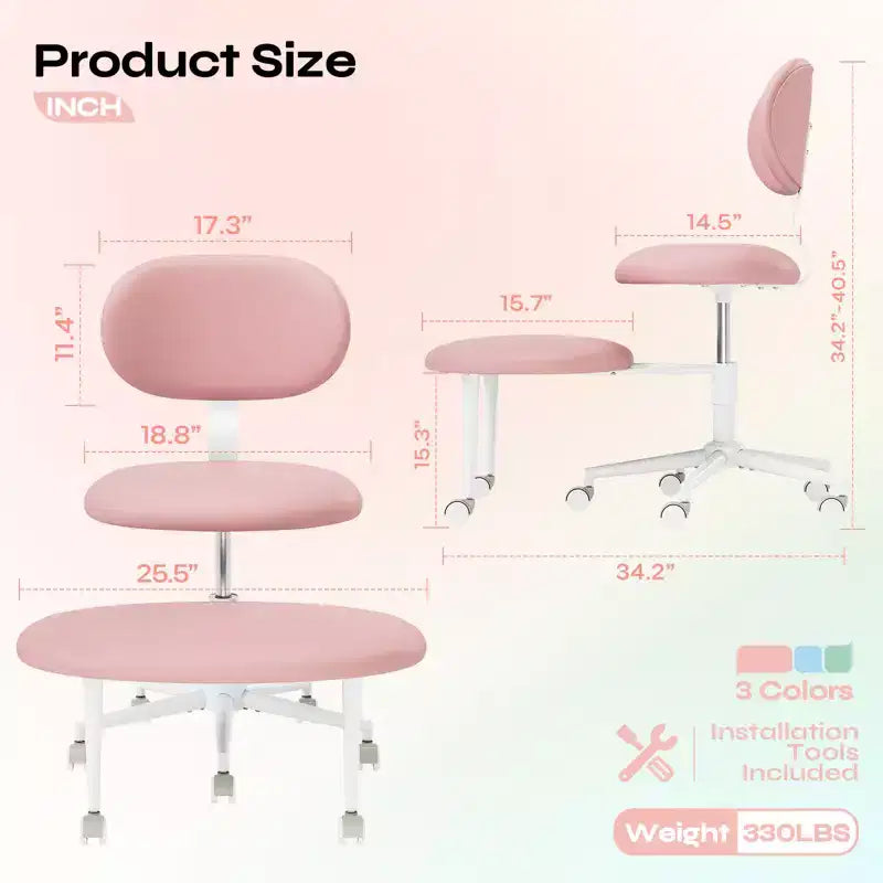 Chaise ergonomique à dossier croisé avec roulettes, chaise de bureau à domicile sans accoudoirs, soutien dorsal amélioré, hauteur réglable