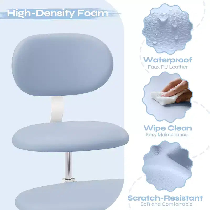 Chaise ergonomique à dossier croisé avec roulettes, chaise de bureau à domicile sans accoudoirs, soutien dorsal amélioré, hauteur réglable