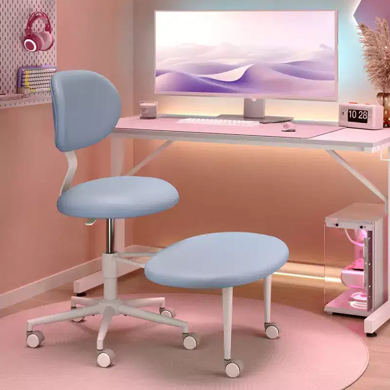 Chaise ergonomique à dossier croisé avec roulettes, chaise de bureau à domicile sans accoudoirs, soutien dorsal amélioré, hauteur réglable