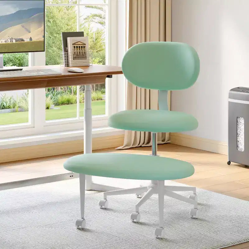 Chaise ergonomique à dossier croisé avec roulettes, chaise de bureau à domicile sans accoudoirs, soutien dorsal amélioré, hauteur réglable