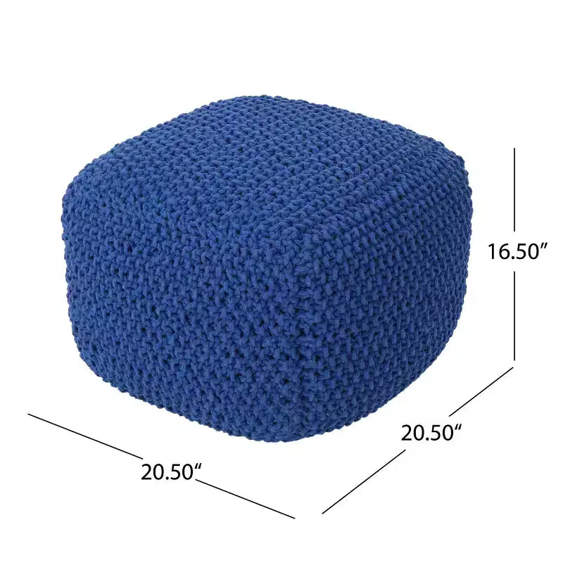 Pouf carré en maille de coton moderne