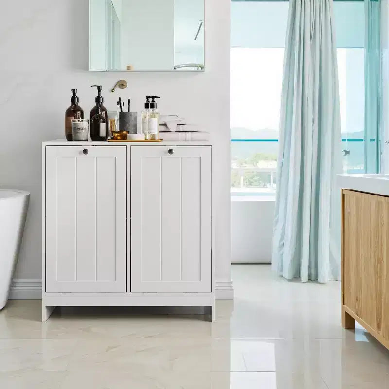 Meuble de salle de bain en bois moderne de 45 litres avec 2 paniers amovibles