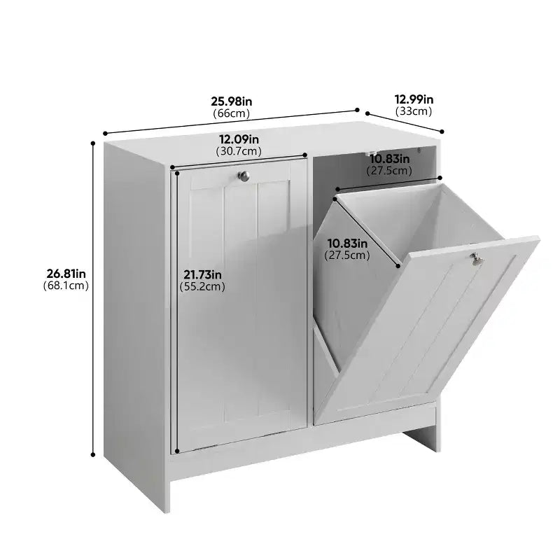 Meuble de salle de bain en bois moderne de 45 litres avec 2 paniers amovibles