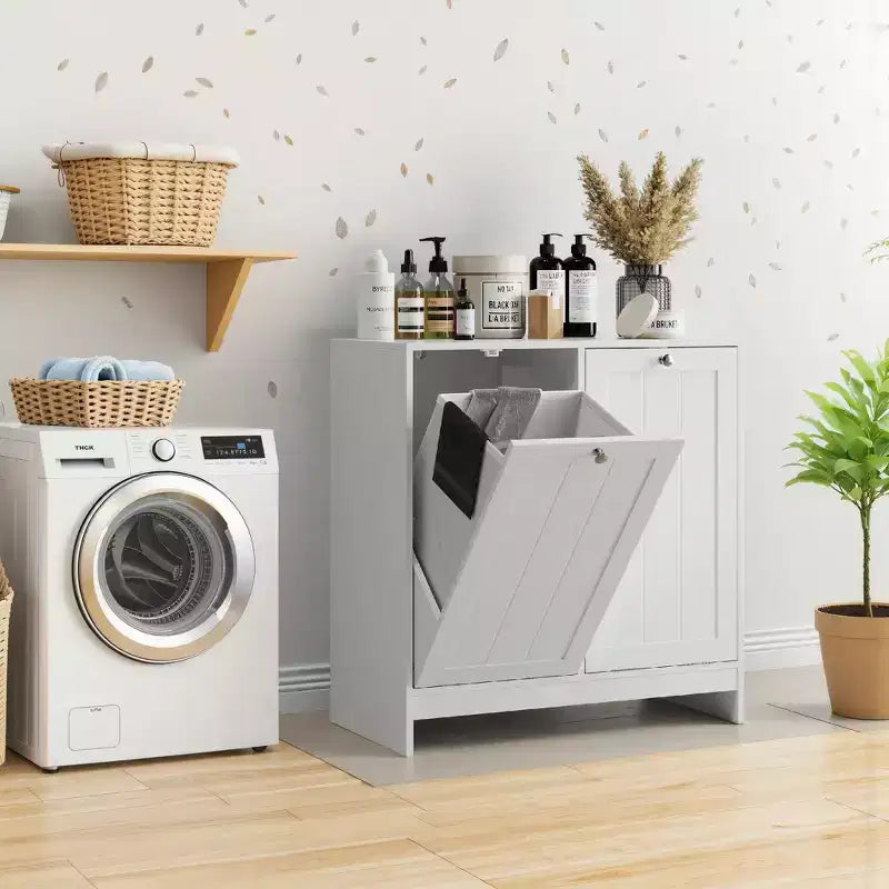 Meuble de salle de bain en bois moderne de 45 litres avec 2 paniers amovibles