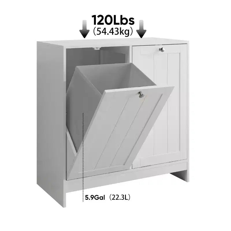 Meuble de salle de bain en bois moderne de 45 litres avec 2 paniers amovibles