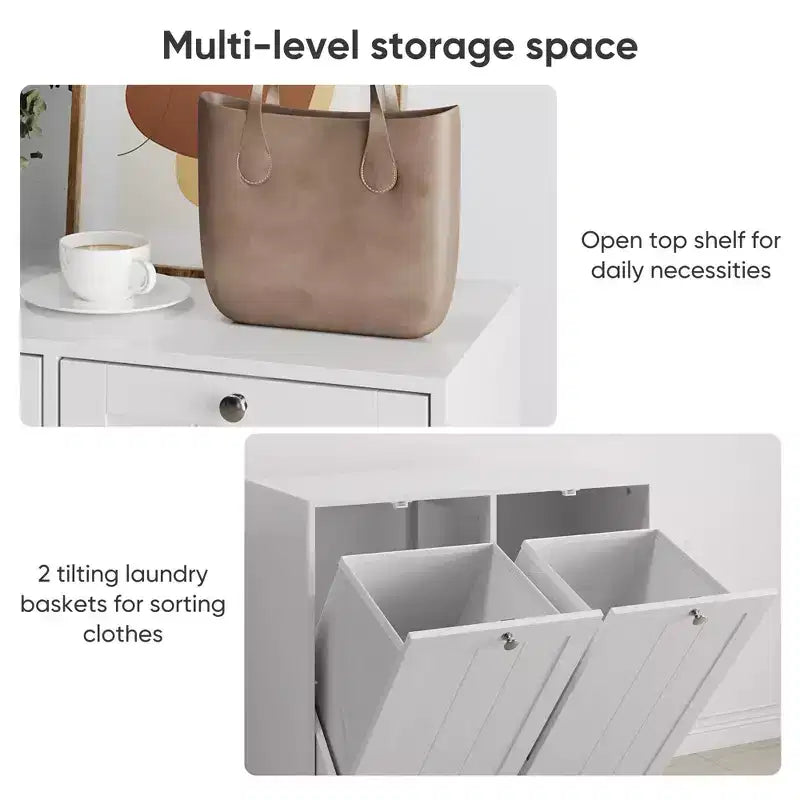 Meuble de salle de bain en bois moderne de 45 litres avec 2 paniers amovibles