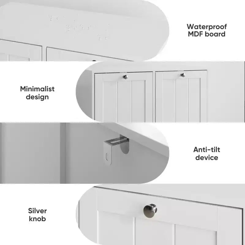 Meuble de salle de bain en bois moderne de 45 litres avec 2 paniers amovibles