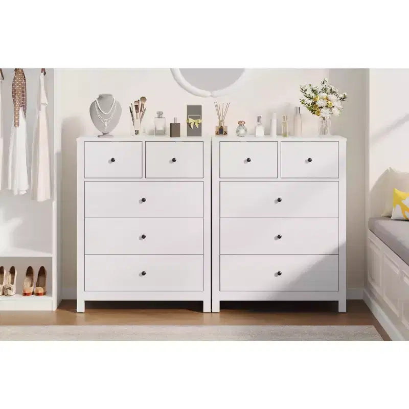 Commode moderne à 5 tiroirs pour chambre à coucher, chiffonnier haut en bois, organiseur de rangement spacieux, tiroirs pour entrée, couloir, placard, chambre d'enfant, bureau à domicile