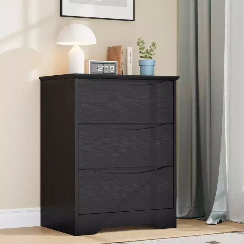 Grande commode en bois à 3 tiroirs, commode moderne de rangement profond, grand placard avec large plateau pour chambre à coucher, salon, couloir, chambre d'enfant