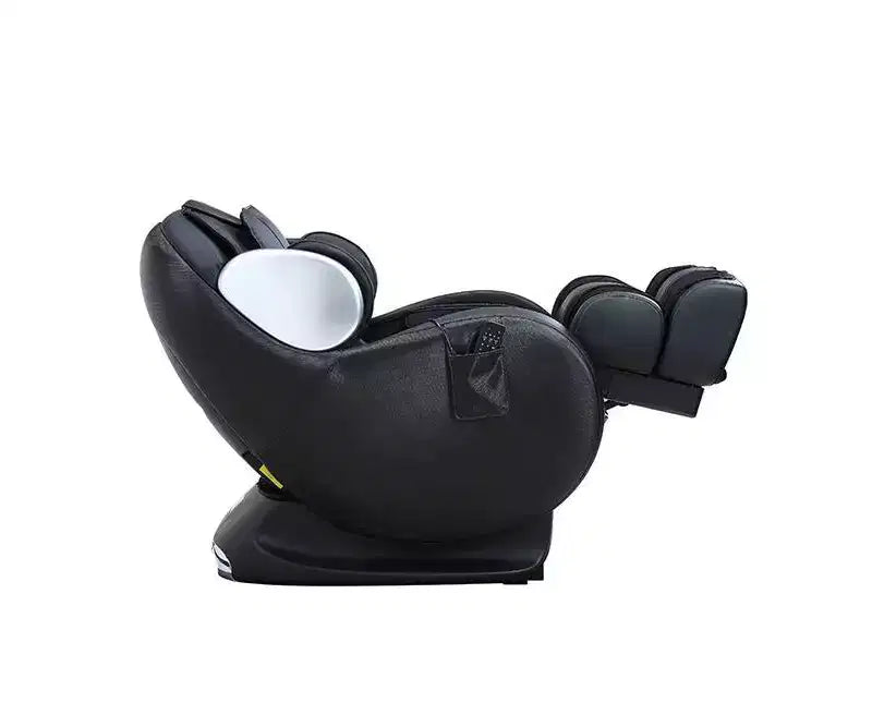 Fauteuil inclinable d'appoint en similicuir noir avec fonction massage
