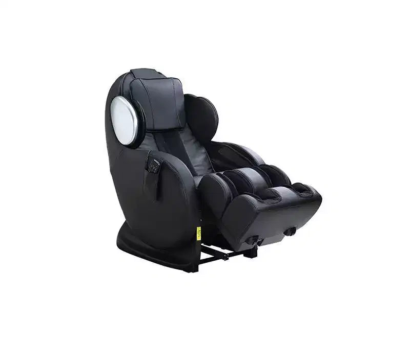 Fauteuil inclinable d'appoint en similicuir noir avec fonction massage