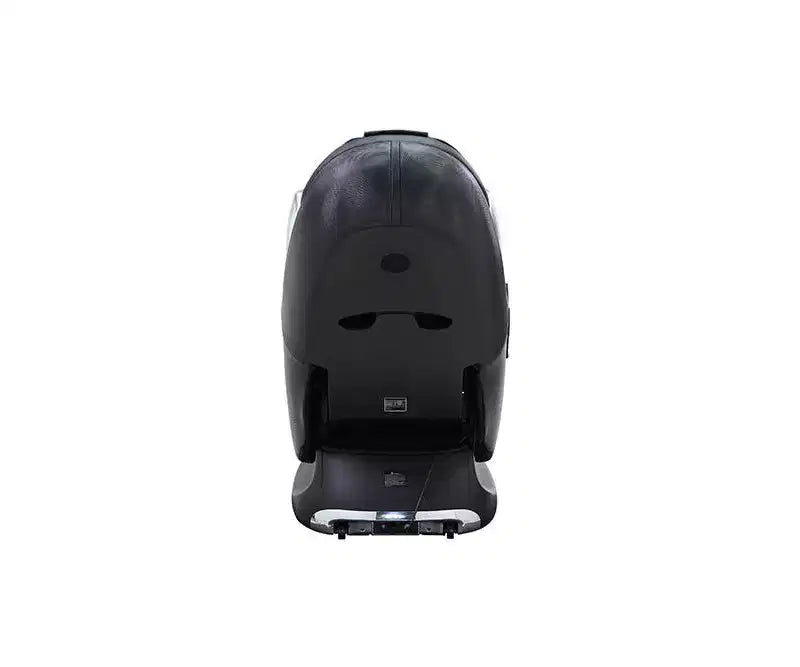 Fauteuil inclinable d'appoint en similicuir noir avec fonction massage