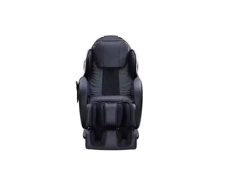 Fauteuil inclinable d'appoint en similicuir noir avec fonction massage