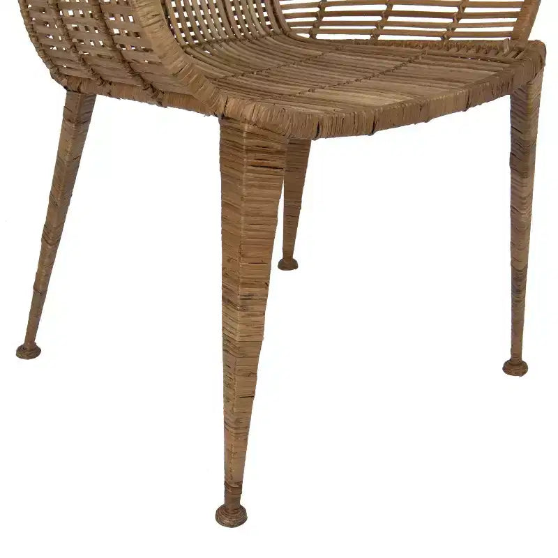 Fauteuil en rotin naturel : Structure en fer forgé, aucun assemblage requis