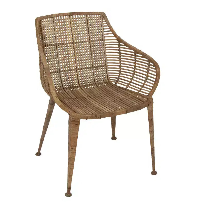 Fauteuil en rotin naturel : Structure en fer forgé, aucun assemblage requis