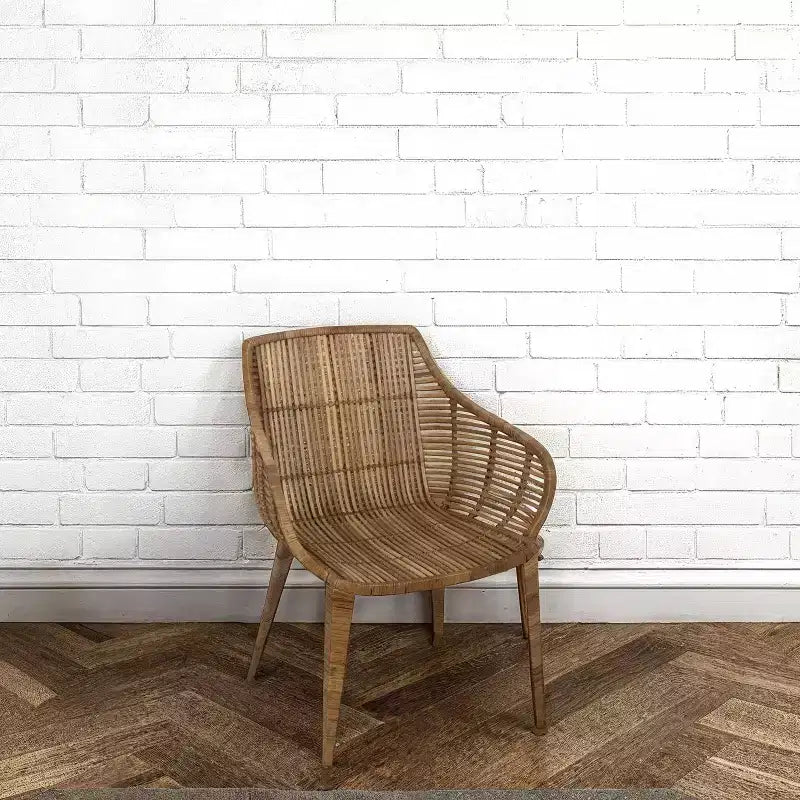 Fauteuil en rotin naturel : Structure en fer forgé, aucun assemblage requis
