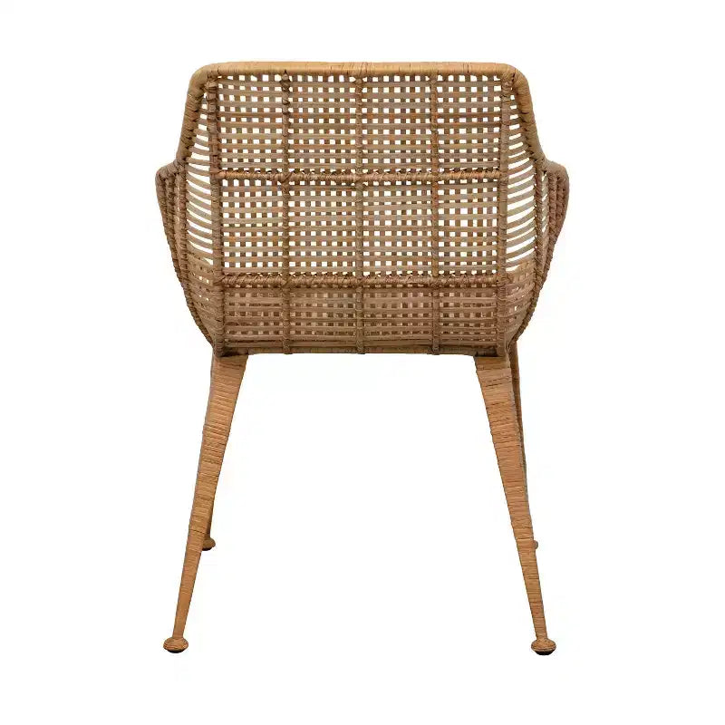 Fauteuil en rotin naturel : Structure en fer forgé, aucun assemblage requis