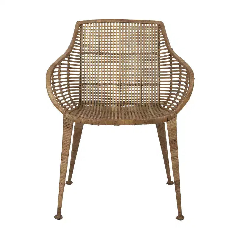 Fauteuil en rotin naturel : Structure en fer forgé, aucun assemblage requis