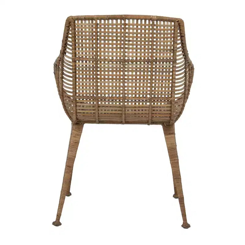 Fauteuil en rotin naturel : Structure en fer forgé, aucun assemblage requis