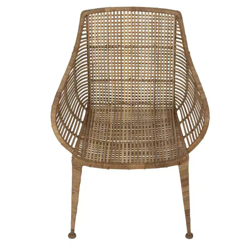 Fauteuil en rotin naturel : Structure en fer forgé, aucun assemblage requis