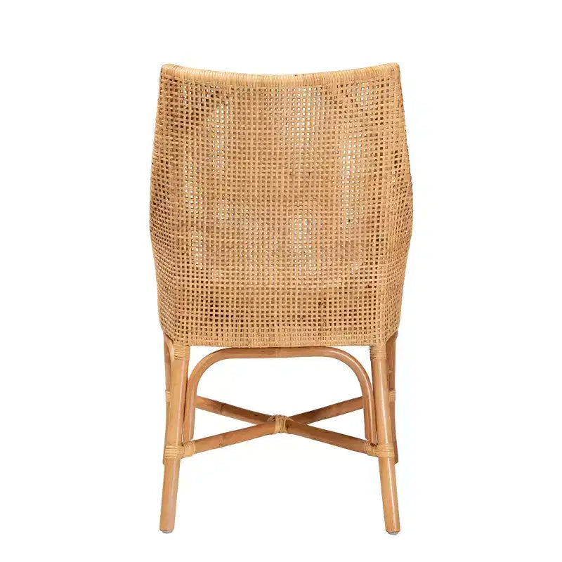 Chaise de salle à manger en rotin brun naturel bohème moderne