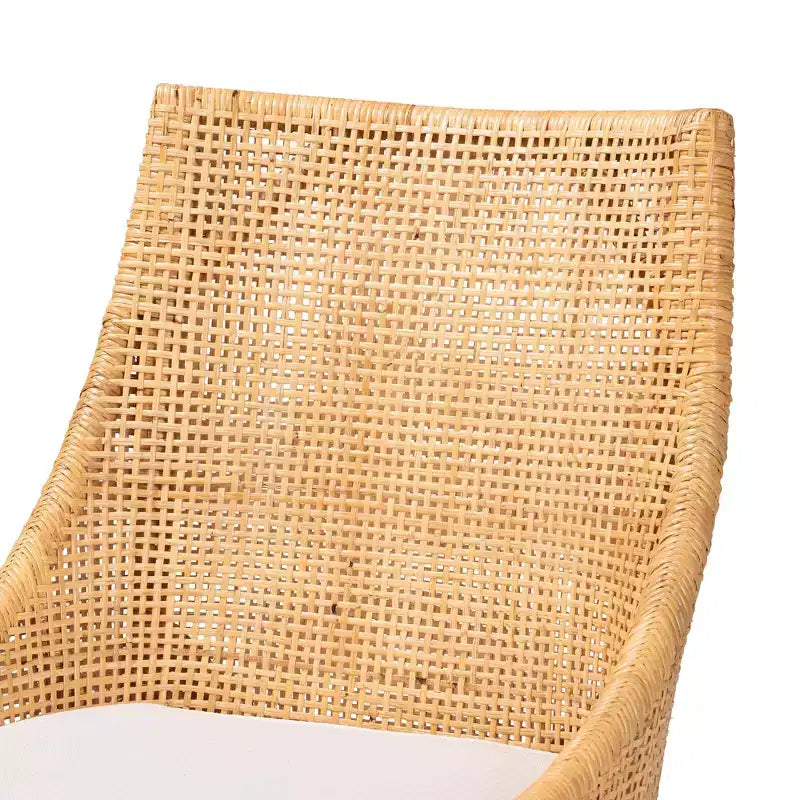 Chaise de salle à manger en rotin brun naturel bohème moderne