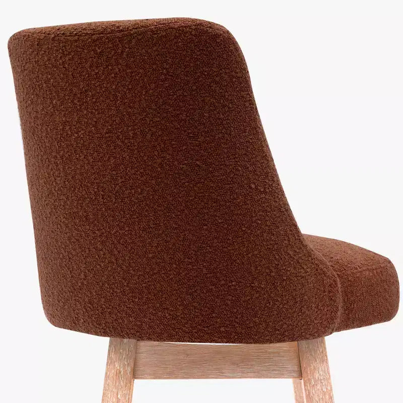 Tabouret de bar pivotant rembourré de 66 cm, hauteur comptoir, Orange rouille