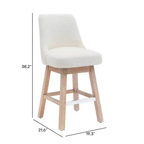 Tabouret de bar pivotant rembourré de 66 cm, hauteur comptoir, Orange rouille