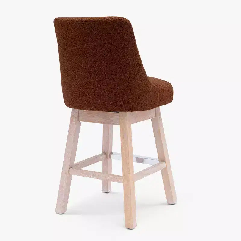Tabouret de bar pivotant rembourré de 66 cm, hauteur comptoir, Orange rouille