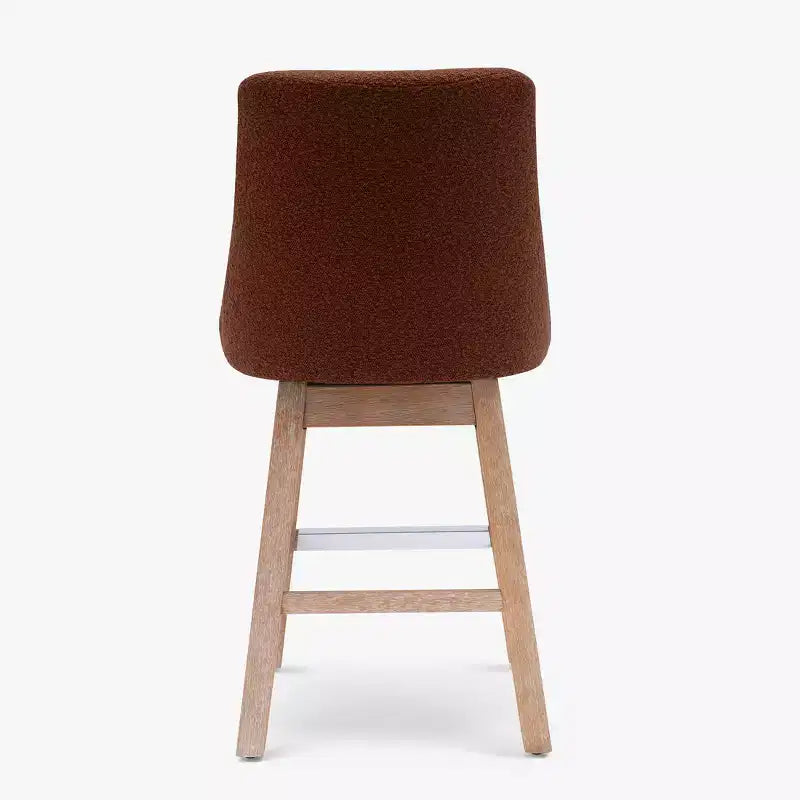Tabouret de bar pivotant rembourré de 66 cm, hauteur comptoir, Orange rouille