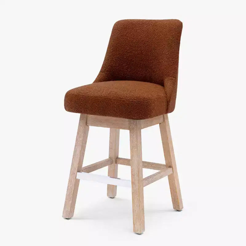 Tabouret de bar pivotant rembourré de 66 cm, hauteur comptoir, Orange rouille