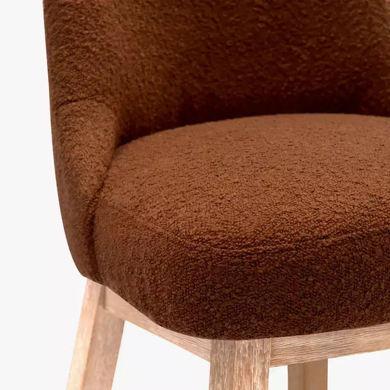 Tabouret de bar pivotant rembourré de 66 cm, hauteur comptoir, Orange rouille