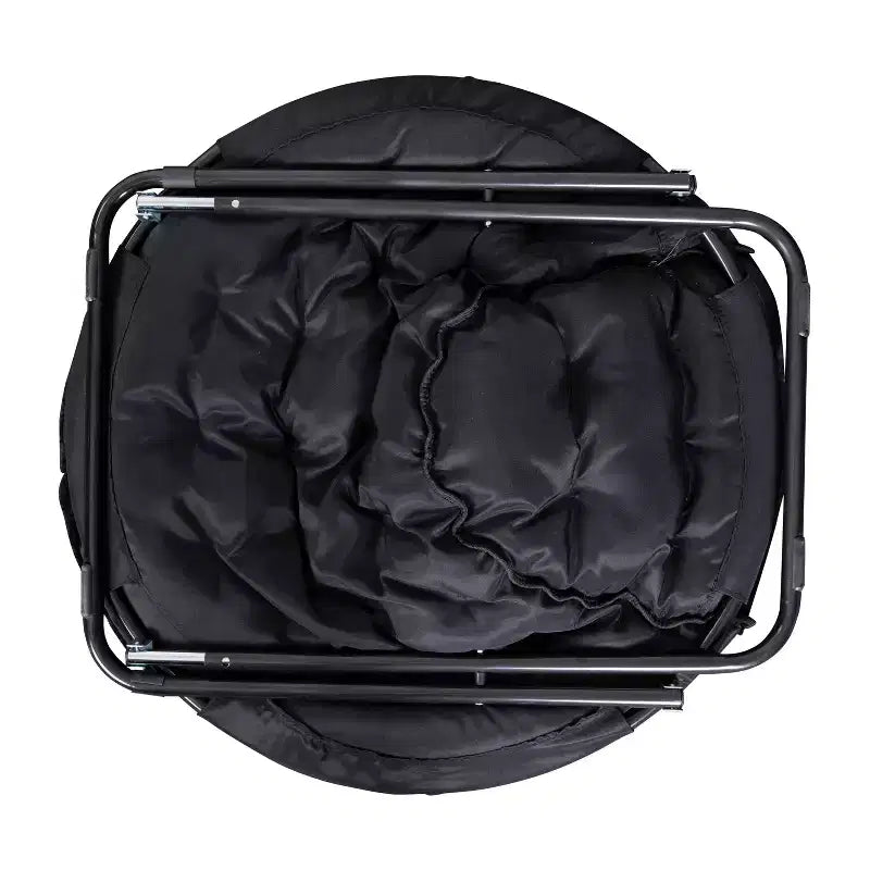 Fauteuil lune pliant surdimensionné en fausse fourrure, portable, de 96,5 cm, avec ottomane pliante pour dortoir et chambre