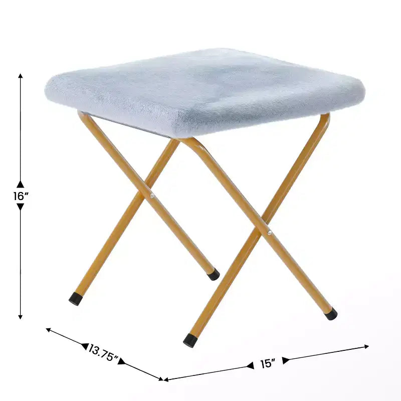 Fauteuil lune pliant surdimensionné en fausse fourrure, portable, de 96,5 cm, avec ottomane pliante pour dortoir et chambre