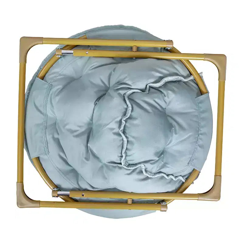 Fauteuil lune pliant surdimensionné en fausse fourrure, portable, de 96,5 cm, avec ottomane pliante pour dortoir et chambre