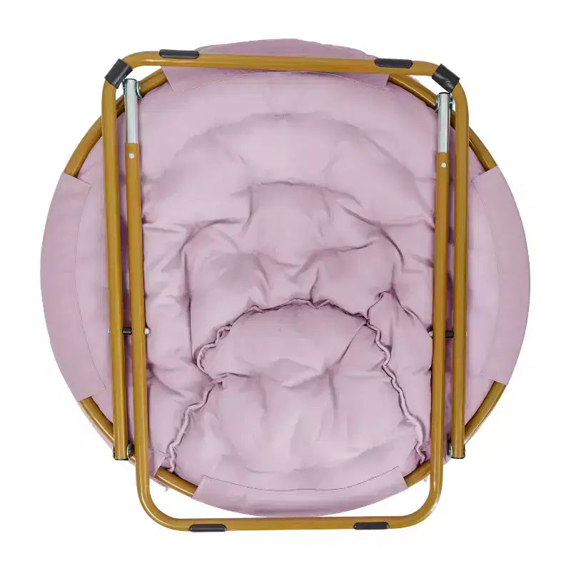 Fauteuil lune pliant surdimensionné en fausse fourrure, portable, de 96,5 cm, avec ottomane pliante pour dortoir et chambre