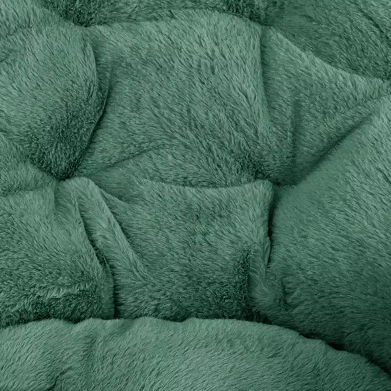 Fauteuil lune pliant surdimensionné en fausse fourrure, portable, de 96,5 cm, avec ottomane pliante pour dortoir et chambre