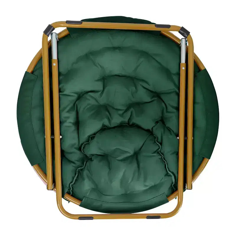 Fauteuil lune pliant surdimensionné en fausse fourrure, portable, de 96,5 cm, avec ottomane pliante pour dortoir et chambre